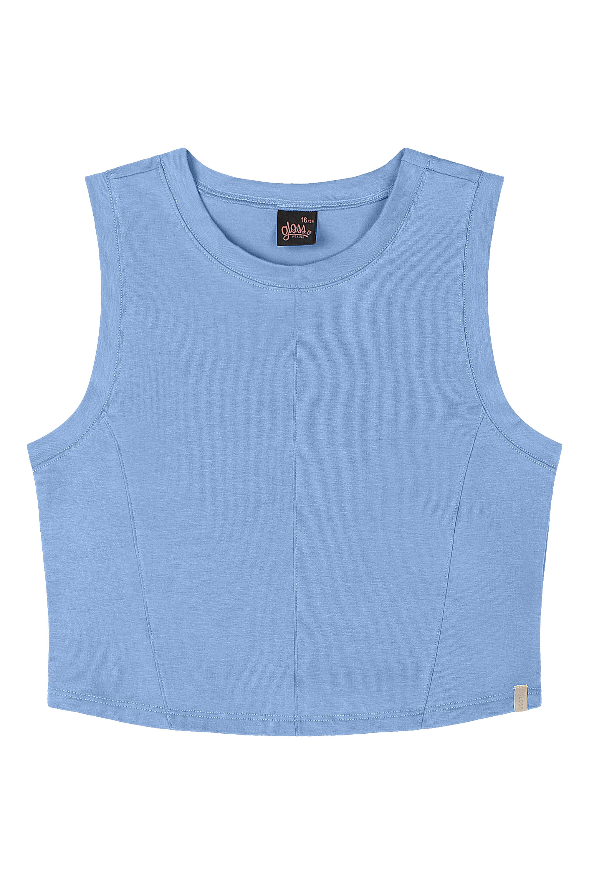 Regata Básica Juvenil em Cotton para Menina (Azul) Gloss - Imagem 11